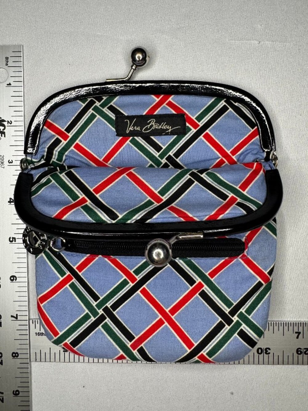 Vera Bradley Versailles One for the Money Kisslock Coin Purse Retired Frill - Picture 2 of 4